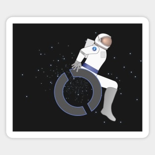 Wheelie Spaceman Sticker